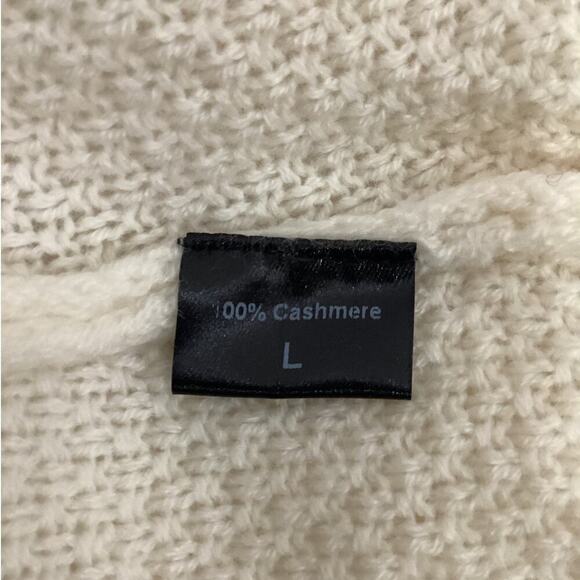 Jenni Kayne Crop Cable Knit Crewneck Sweater In Ivory Size Large - Picture 9 of 11